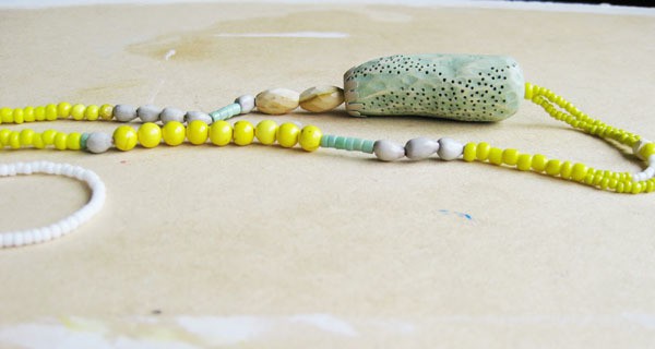 natalia mp - seeds and sea necklace - timber, beads, paint