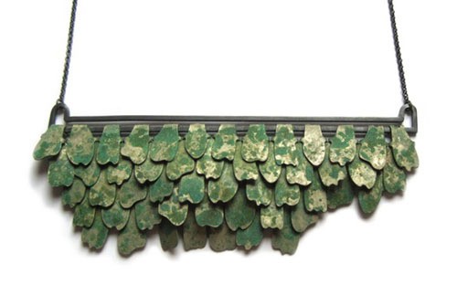 marielle debethune - patinated copper pendant