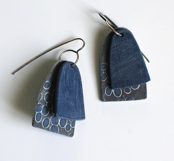 jibby and juna - bubble earrings in inky blue
