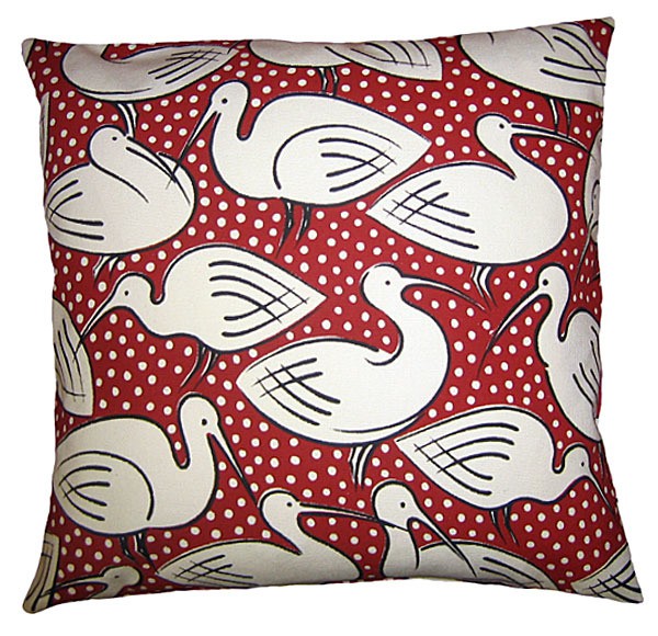 cressida bell - red ibis cushion cover