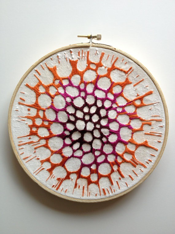 kelly darke - pink and orange burst embroidery