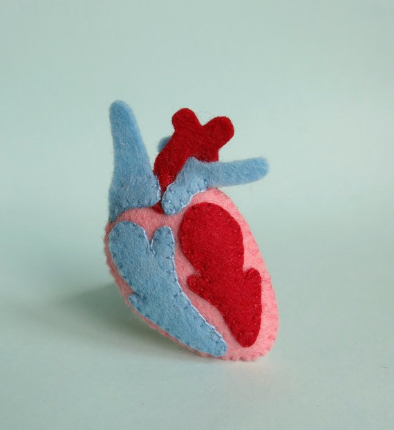 your organ grinder - heart brooch
