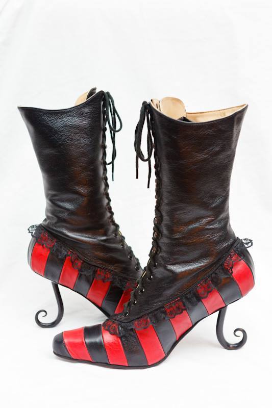 victorian striped boots