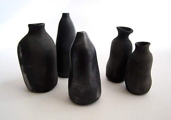 sas and fez - black smoke fired saga ornamental bottles